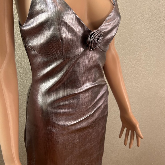 Emerson Lang Metallic look Formal Maxi Dress SZ M NWT - Picture 3 of 10